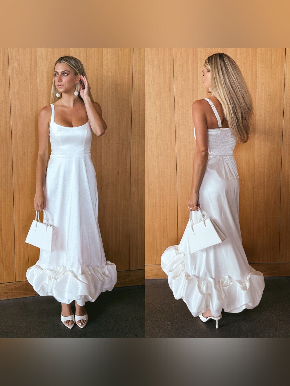 Show Me Your MuMu Rebecca Midi White Taffeta Dress S Wedding Bridal Party Formal - Picture 1 of 9